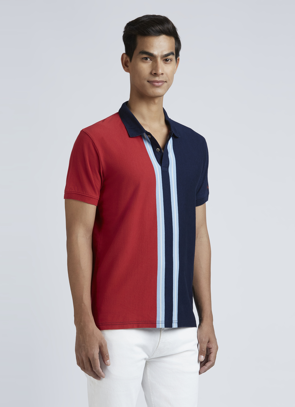 Blue Stripes Short Sleeve Polo, , large image number 3