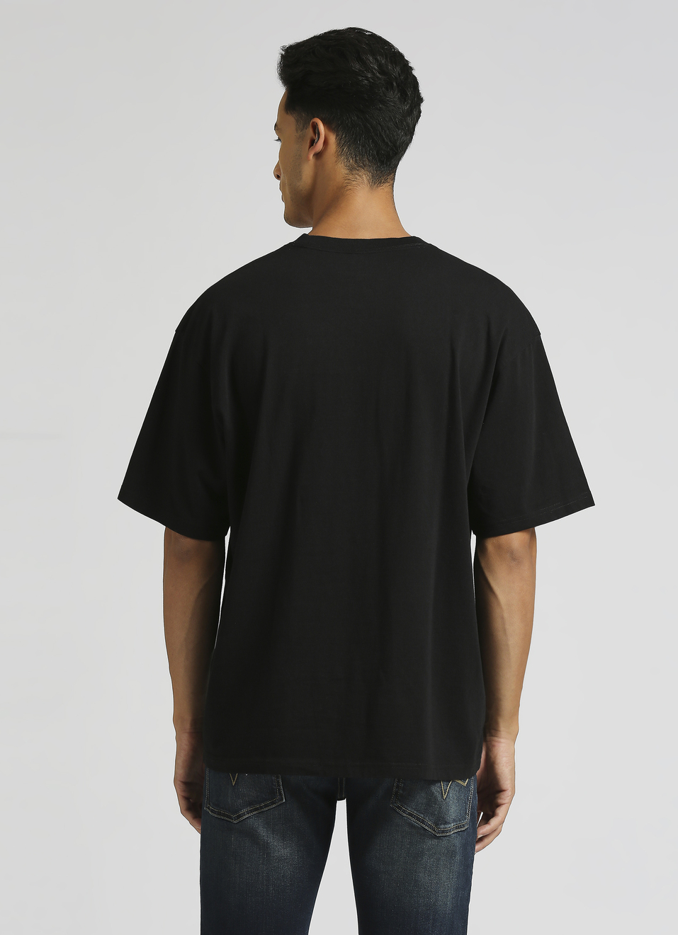 Black Logo Print Oversized Short Sleeve T-shirt, , large image number 2