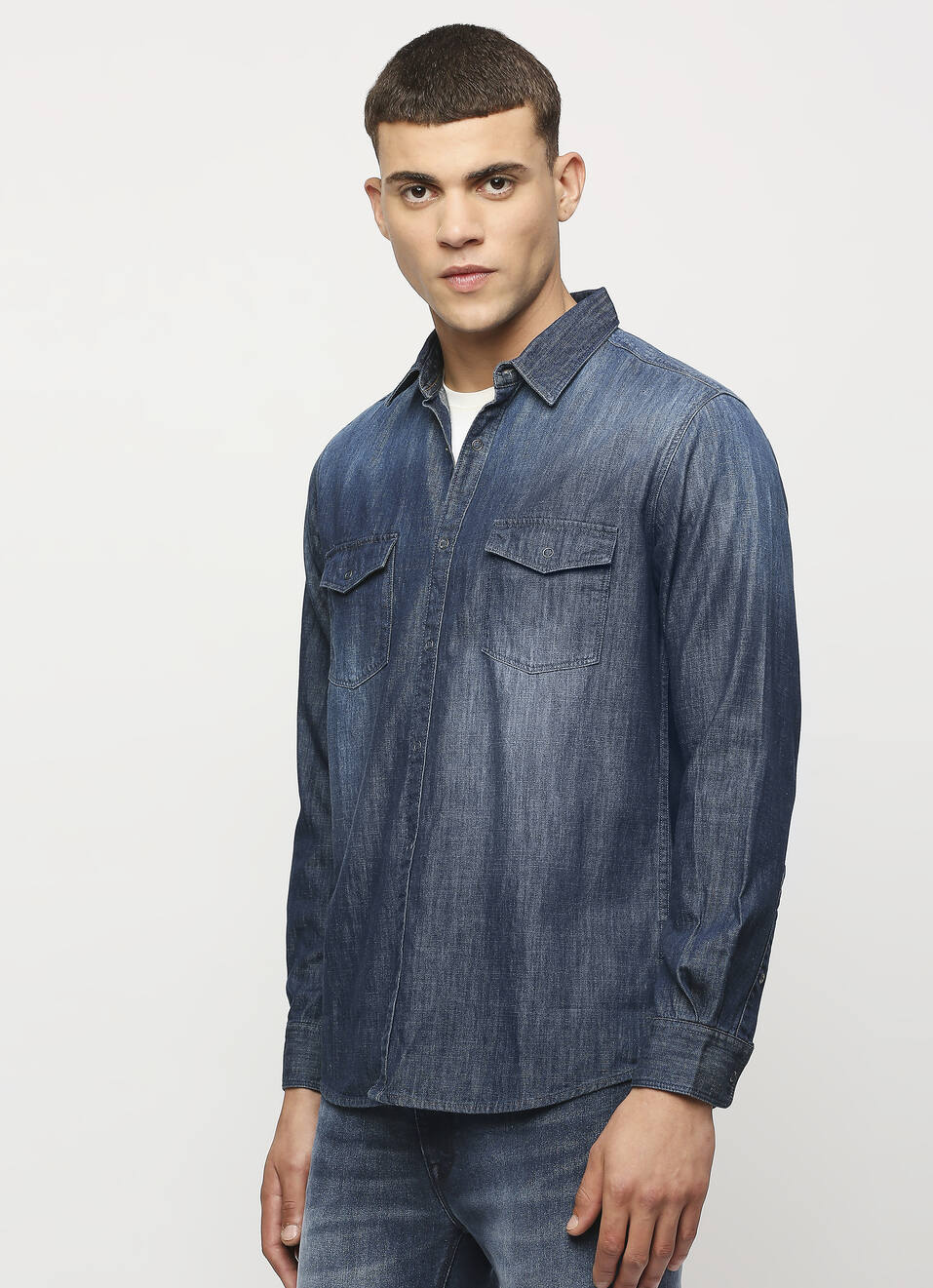 Blue Full Sleeve Denim Shirt, , large image number 3