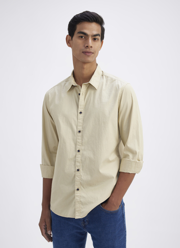 Men Beige Full Sleeve Shirt