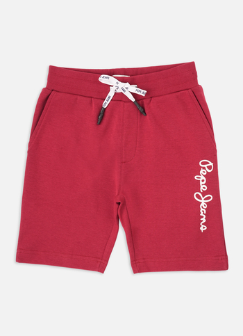Boys Red Ribbed Waist Knit Shorts
