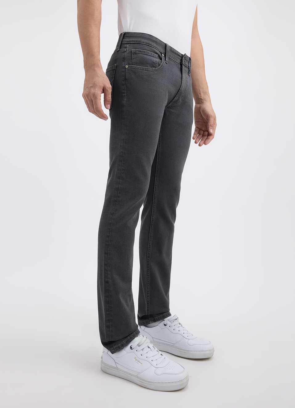 Men Grey Slim Fit Mid Rise All Climate Streachable Jeans, , large image number 5