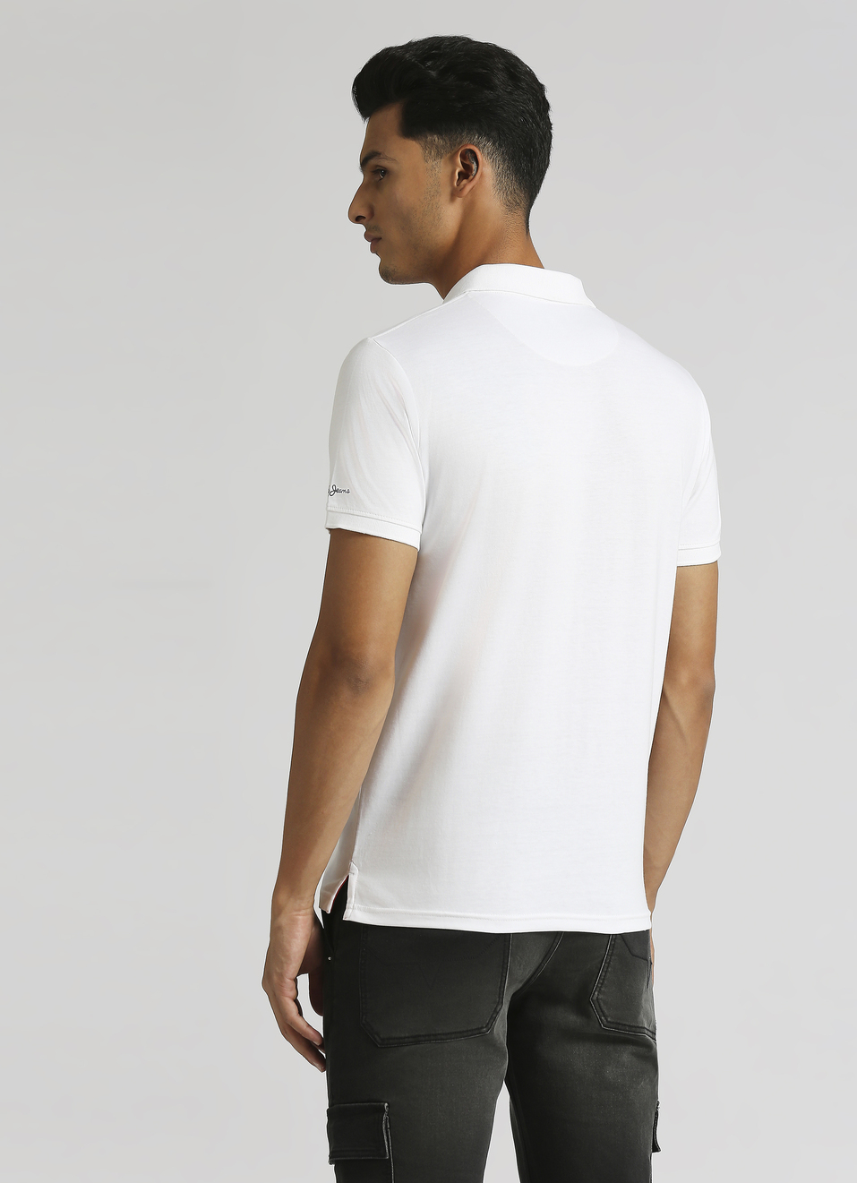 White Trendy Graphic Print Short Sleeve Polo , , large image number 2