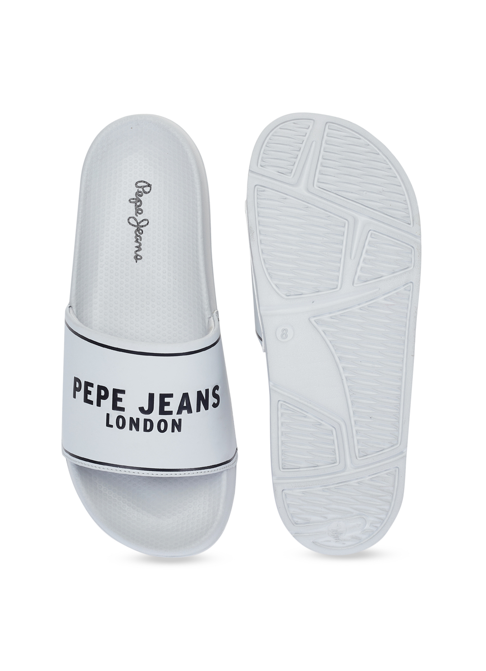 Men Grey Logo Print Anti Skid Sliders, , large image number 4