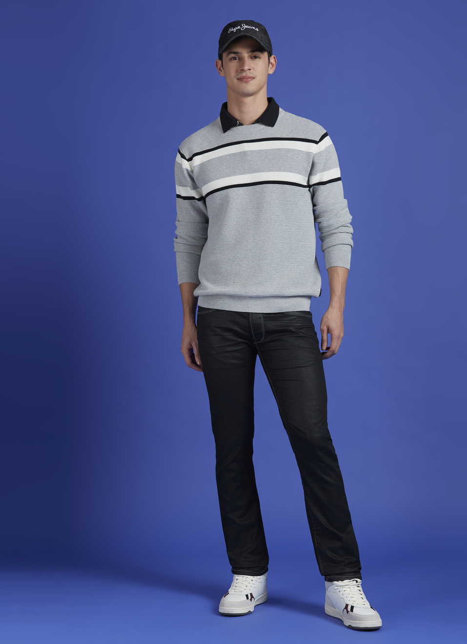 Grey Stripes Full Sleeve Sweater, , large image number 5