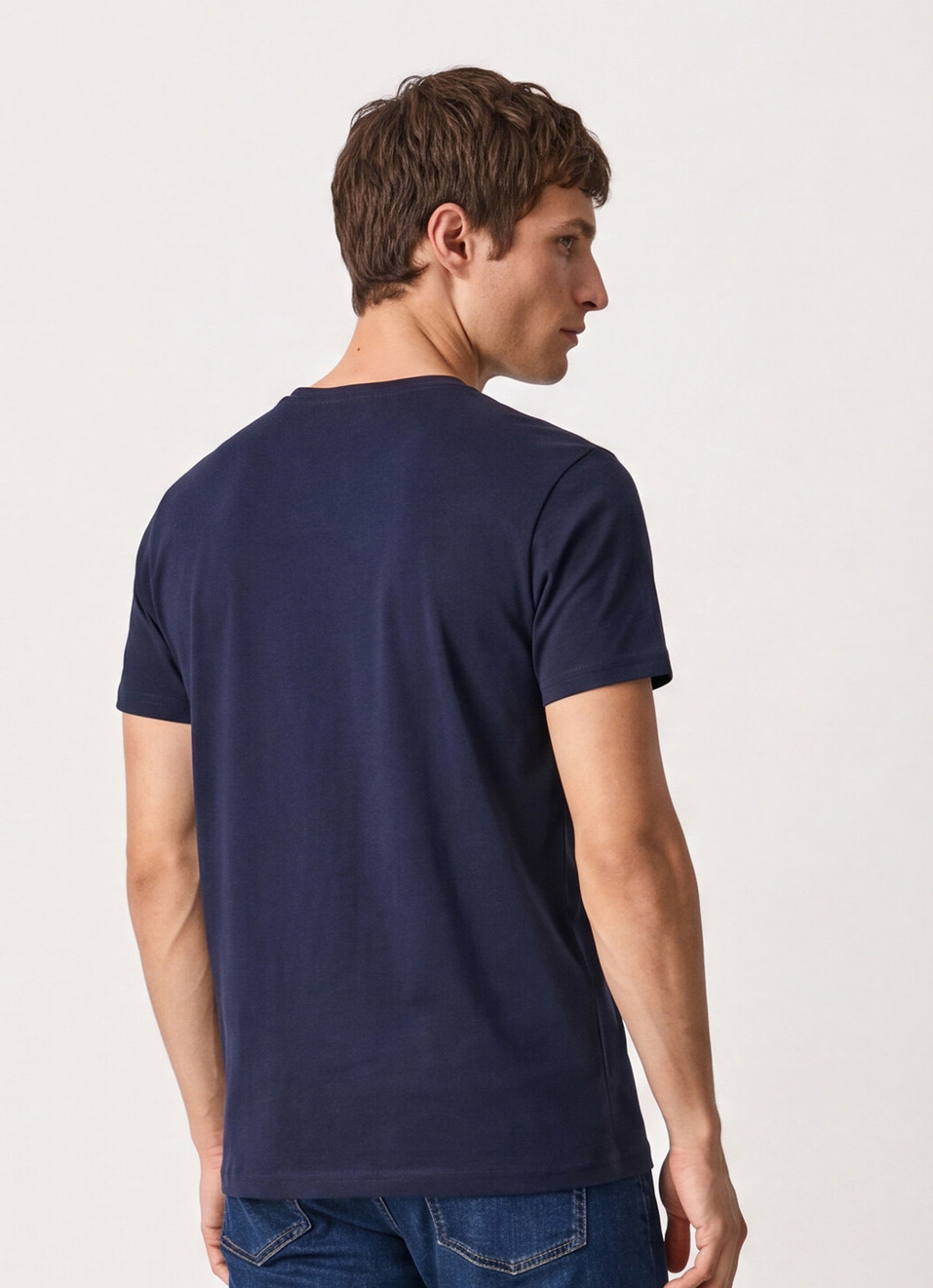 Men Navy Printed Slim Fit Short Sleeve T-shirt, , large image number 2