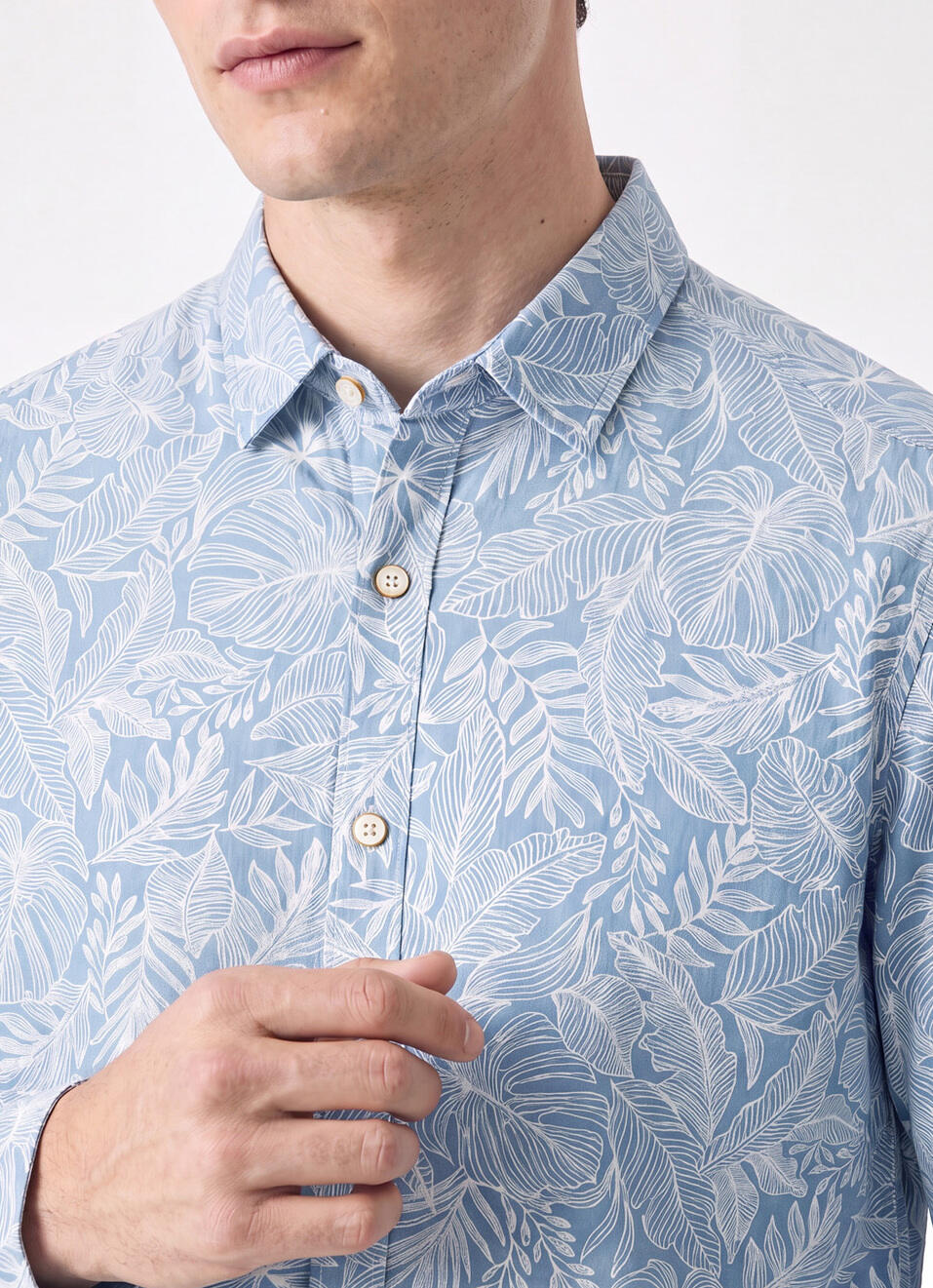 Men Blue Printed Long Sleeve Shirt, , large image number 4