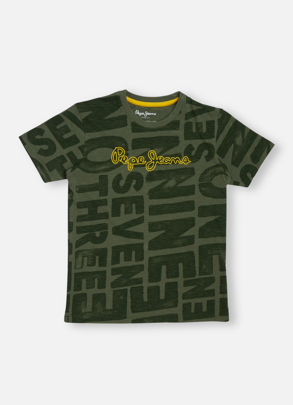 Boys Green Typographic Print Short Sleeve T-shirt, , large image number 0