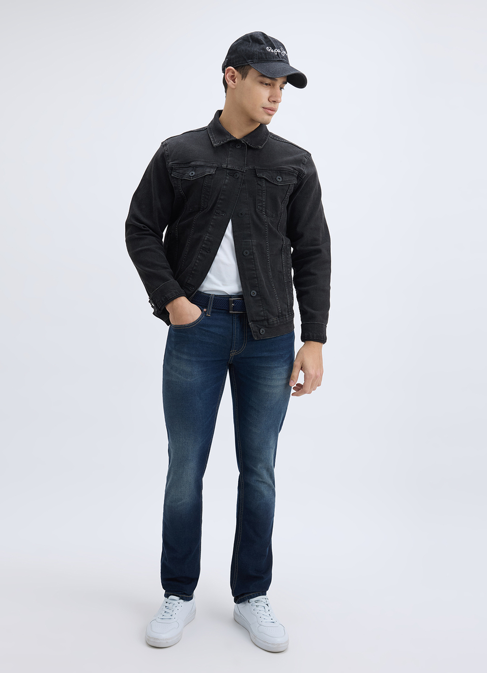 Men Blue Slim Fit Mid Rise Jeans , , large image number 6
