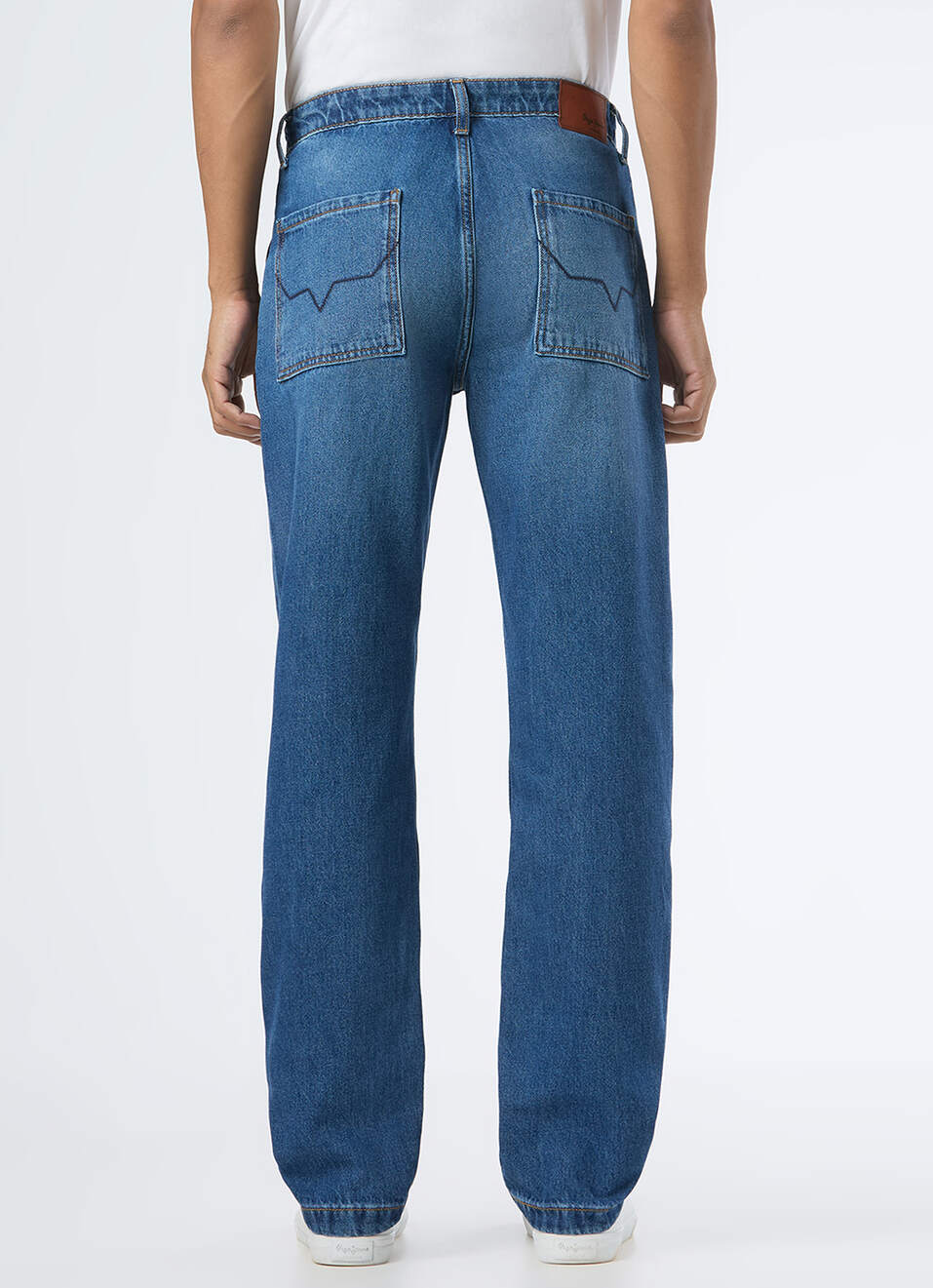 Men Blue Mid Rise Straight Fit Jeans, , large image number 3