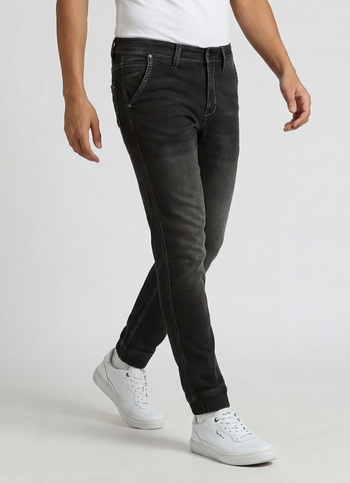 Black Mid Rise Tapered Jogger