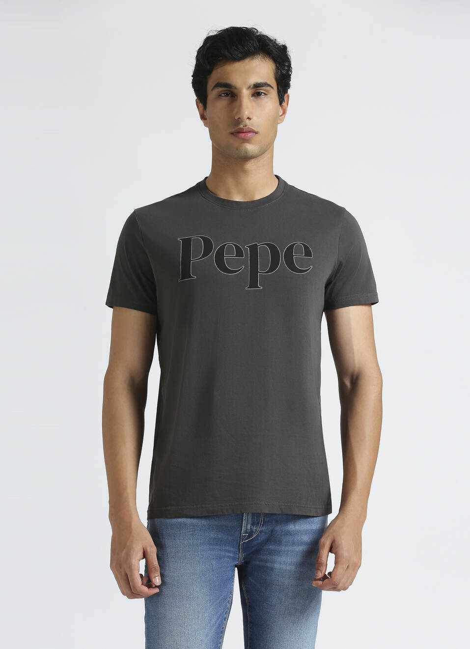Grey Graphic Print Short Sleeve T-shirt, , large image number 1