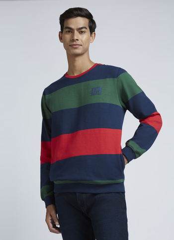 Navy Stripes Full Sleeve Sweatshirt