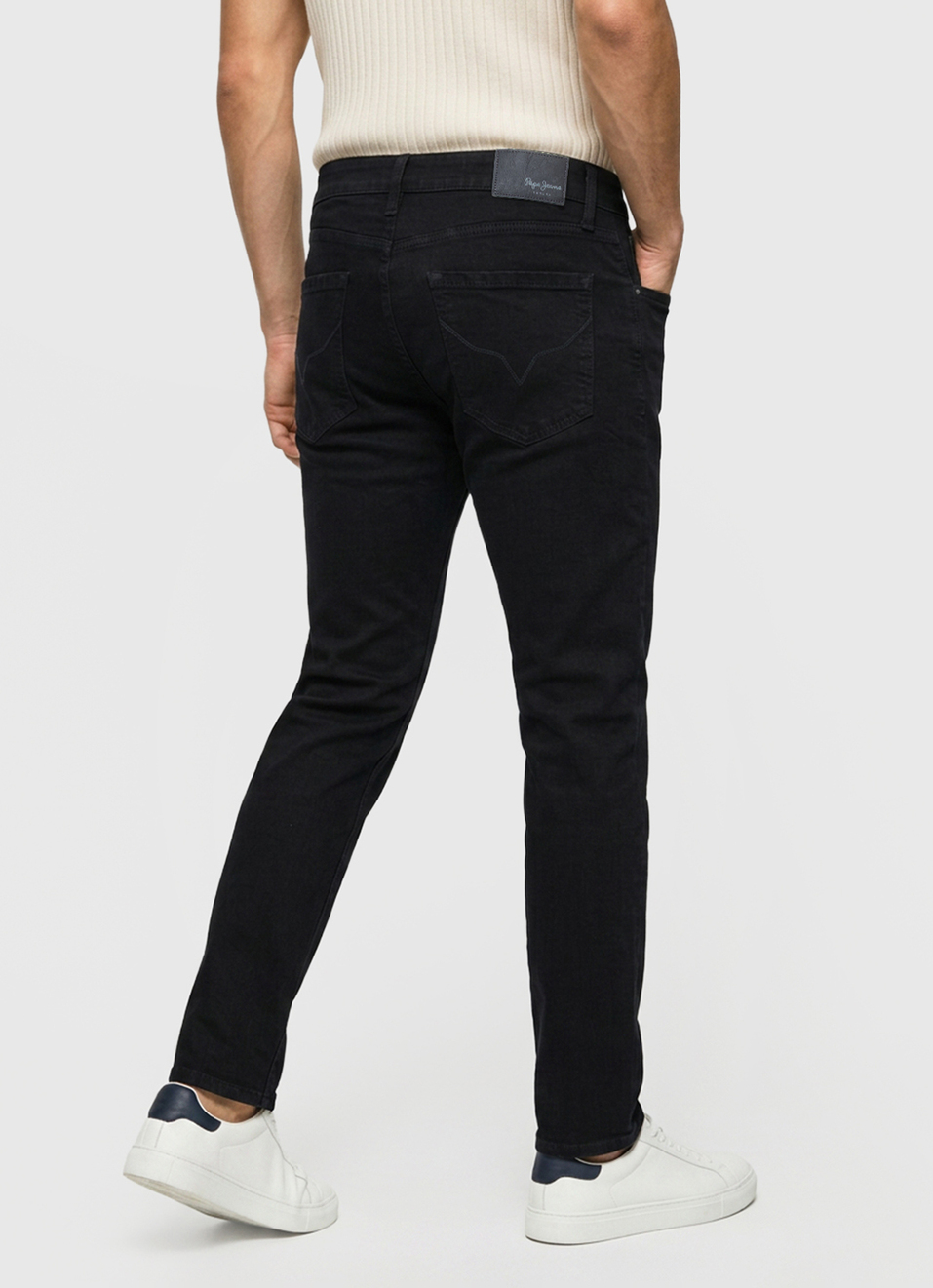Men Black Rise Slim Fit Stretchable Jeans, , large image number 3