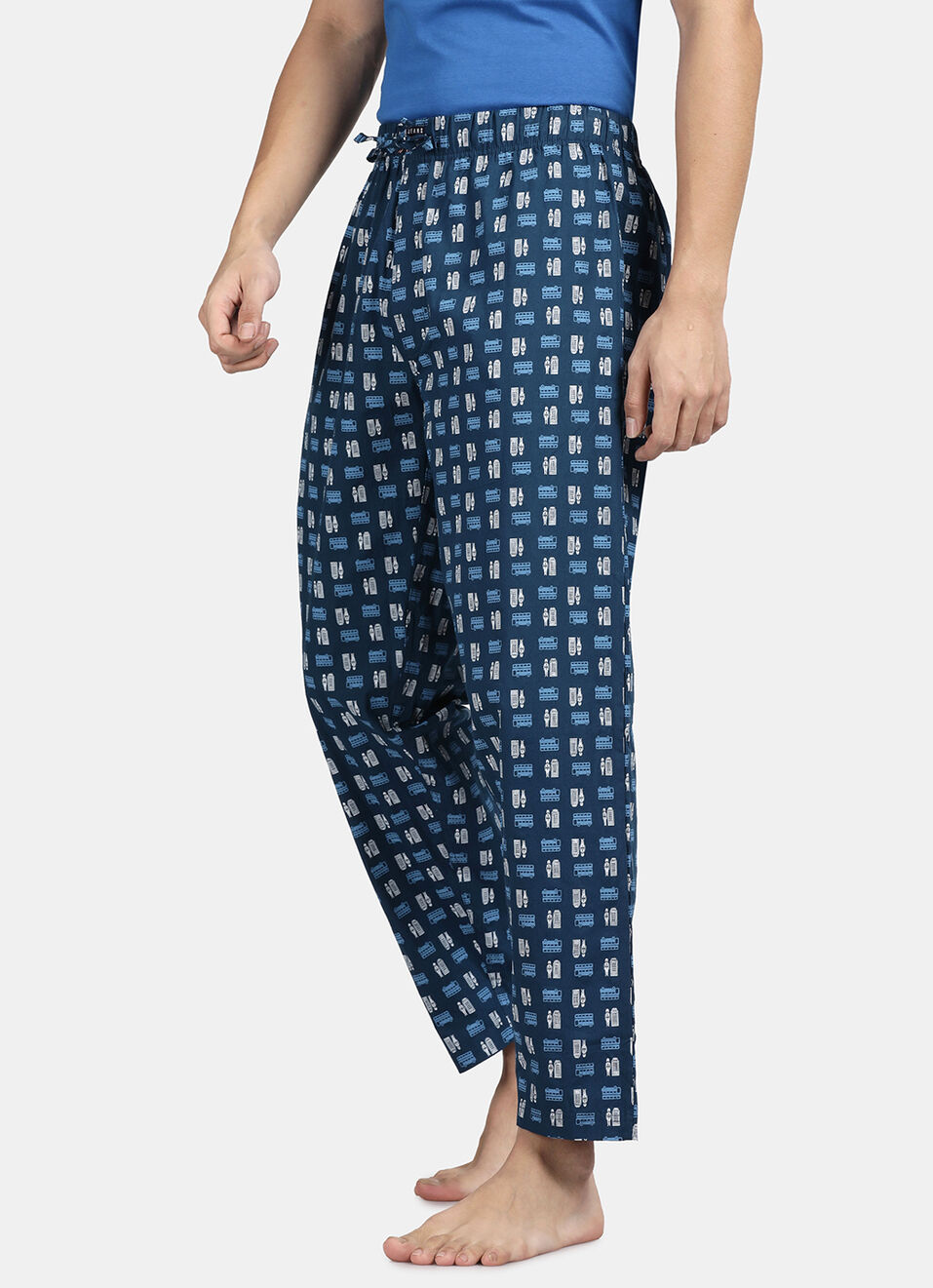 Blue Printed Pyjamas, , large image number 5