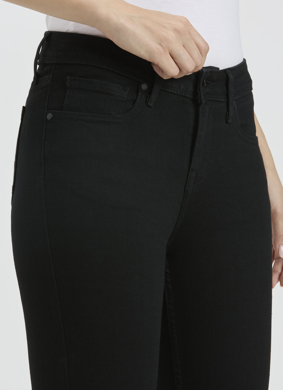 Women Black Flared Fit High Rise Jeans , , large image number 4