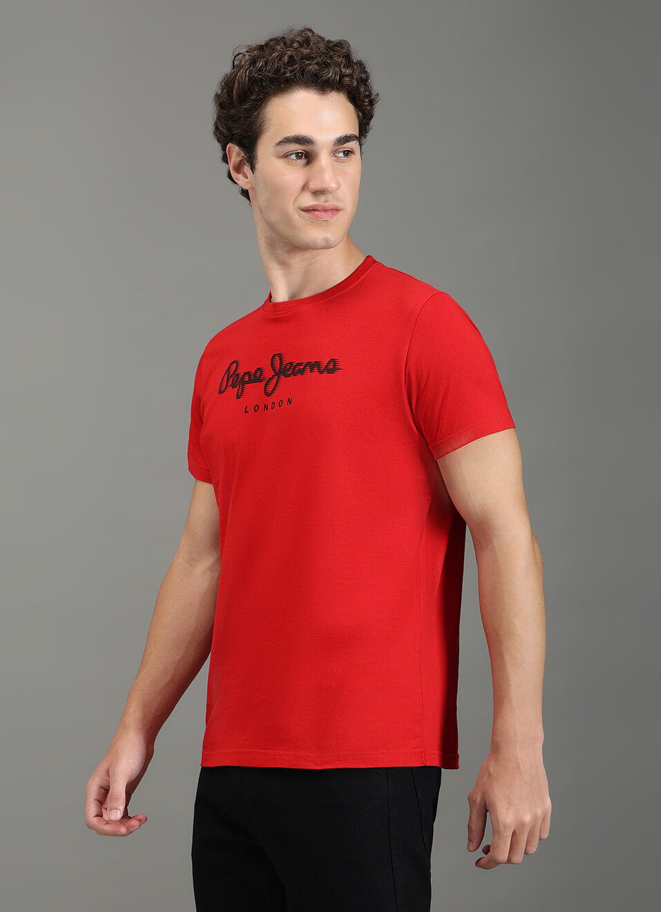 Men Red Graphic Slim Fit T-shirt, , large image number 7