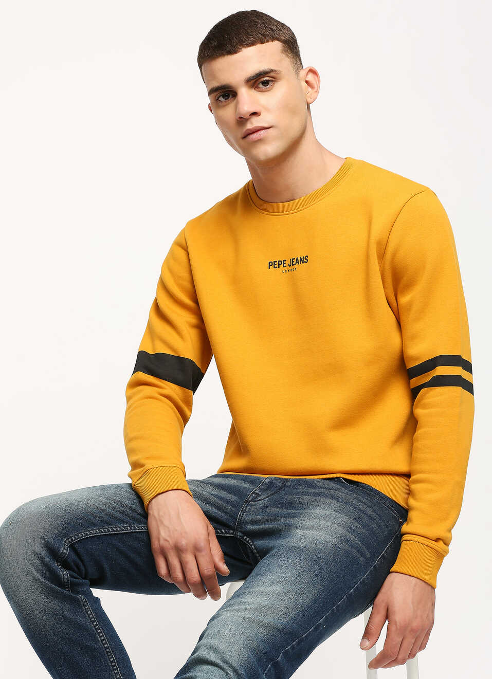Yellow Printed Sweatshirt, , large image number 0