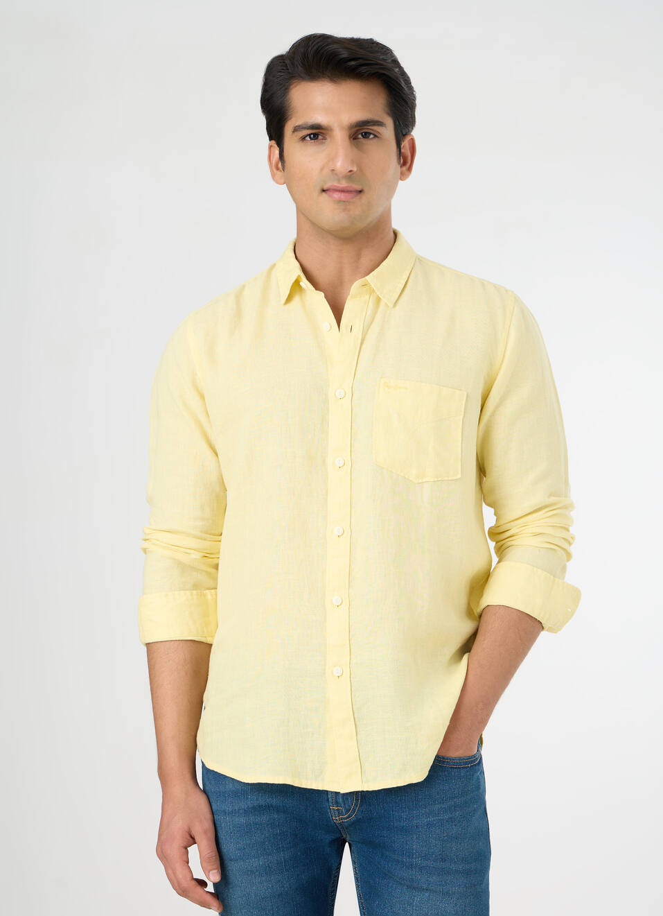 Men Pink Pure Linen Full Sleeve Shirt, , large image number 1