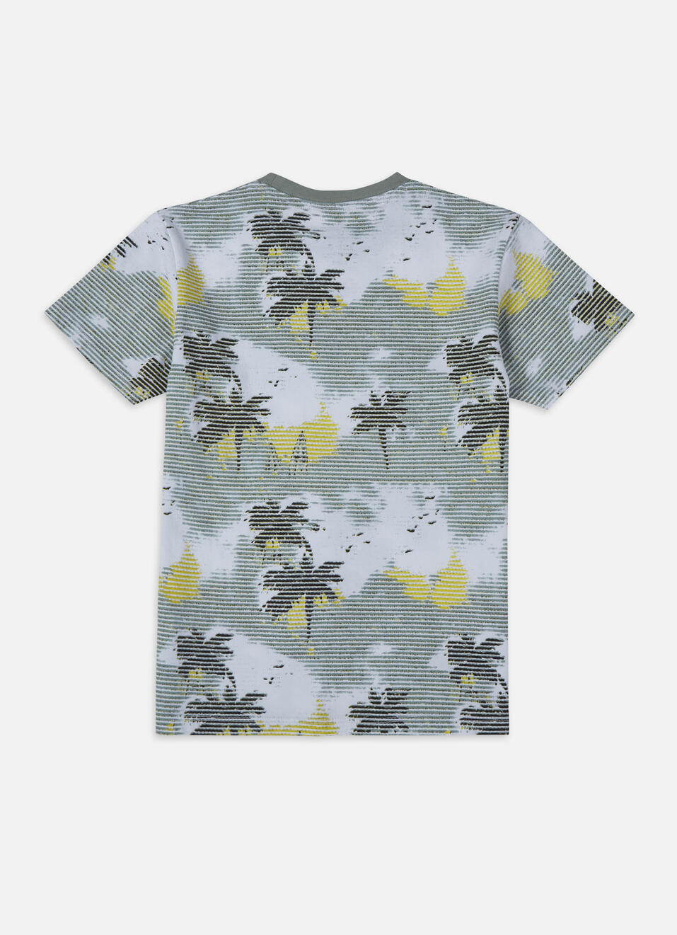 Boys Olive All Over Tropical Print Short Sleeve T-shirt, , large image number 1