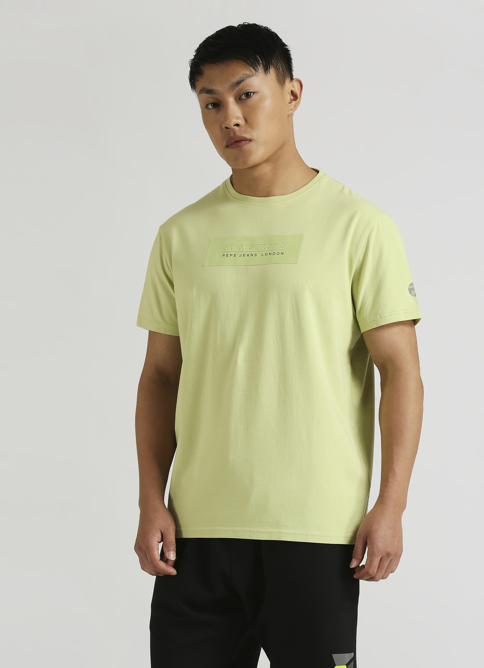 Pistachio Slogan Print Stretch T-shirt, , large image number 3