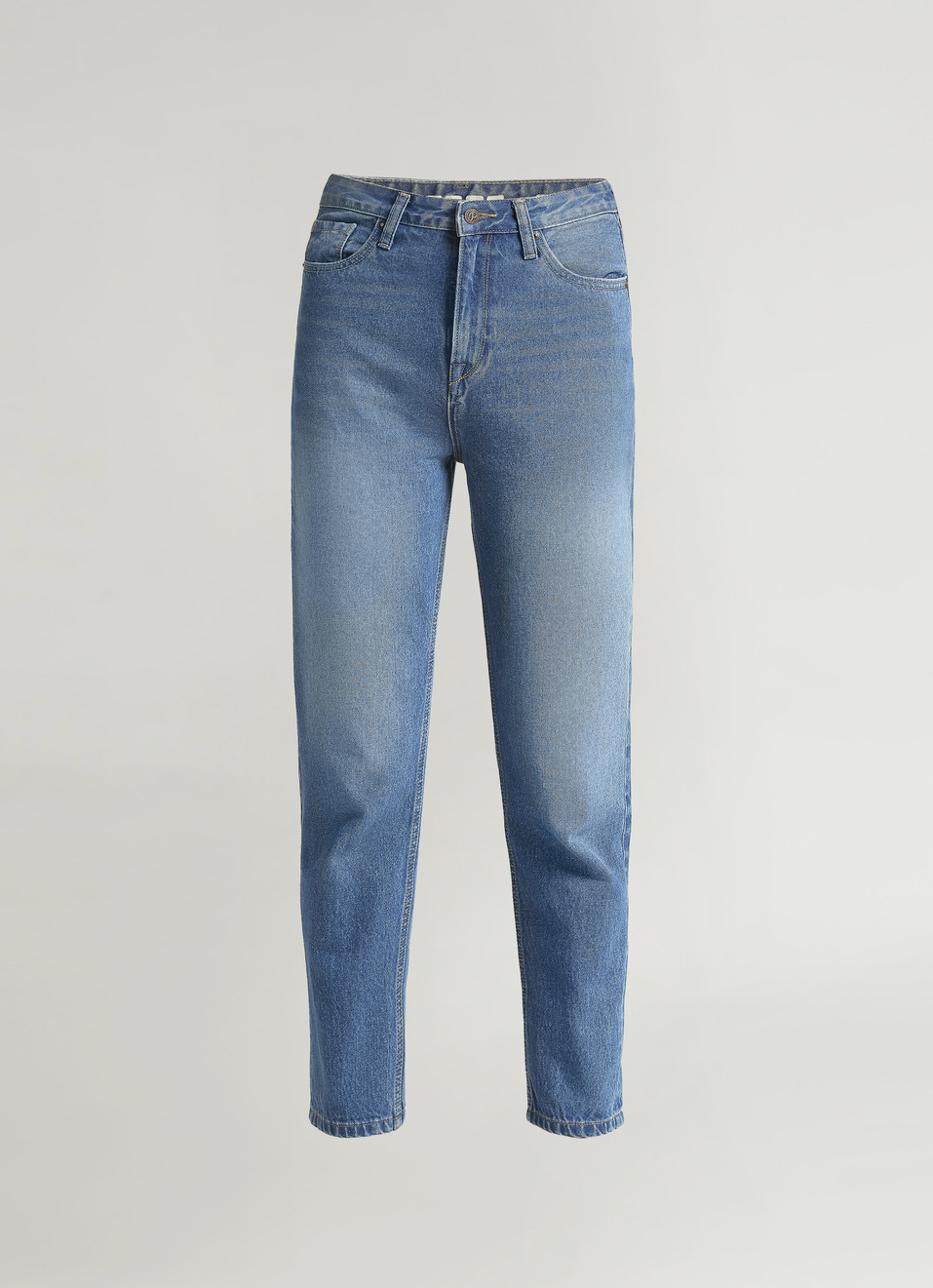 Light Blue Mid Waist Mom Fit Jeans, , large image number 6