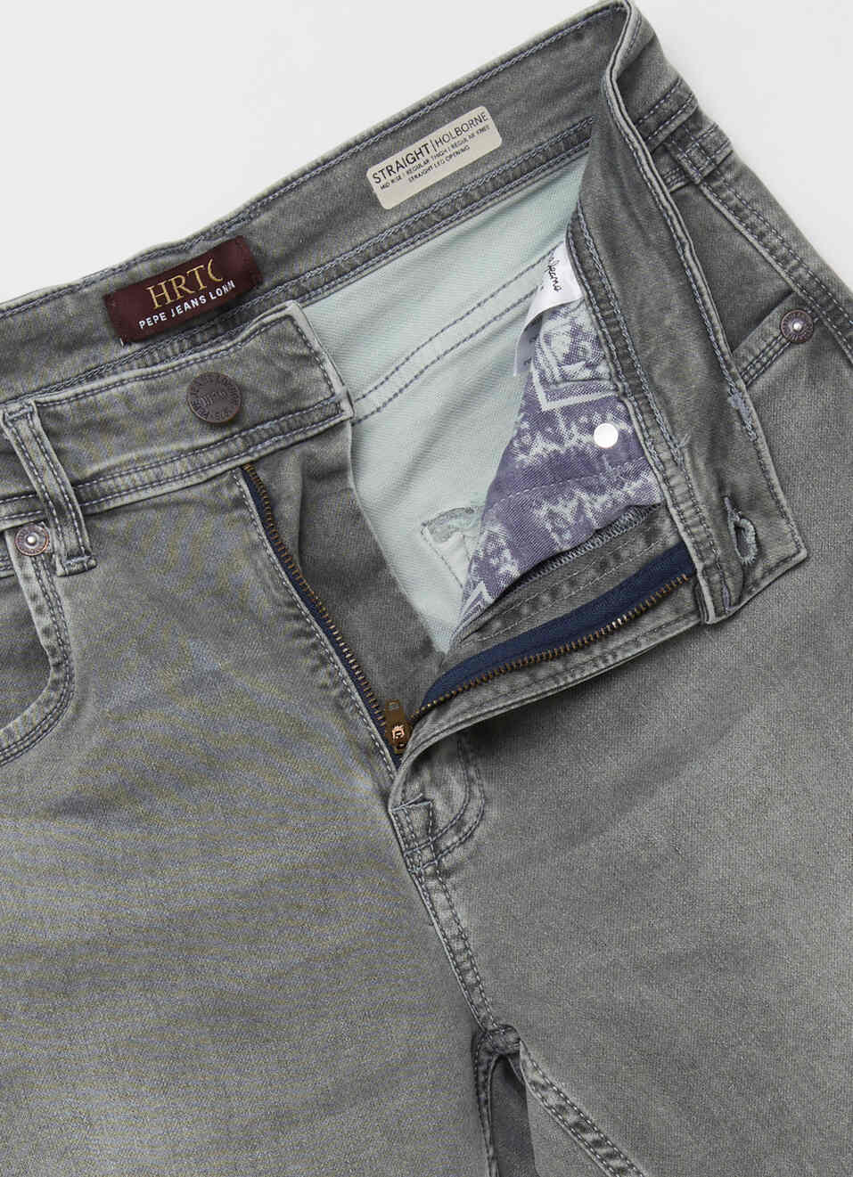 Men Grey Straight Fit Stretchable Jeans, , large image number 6