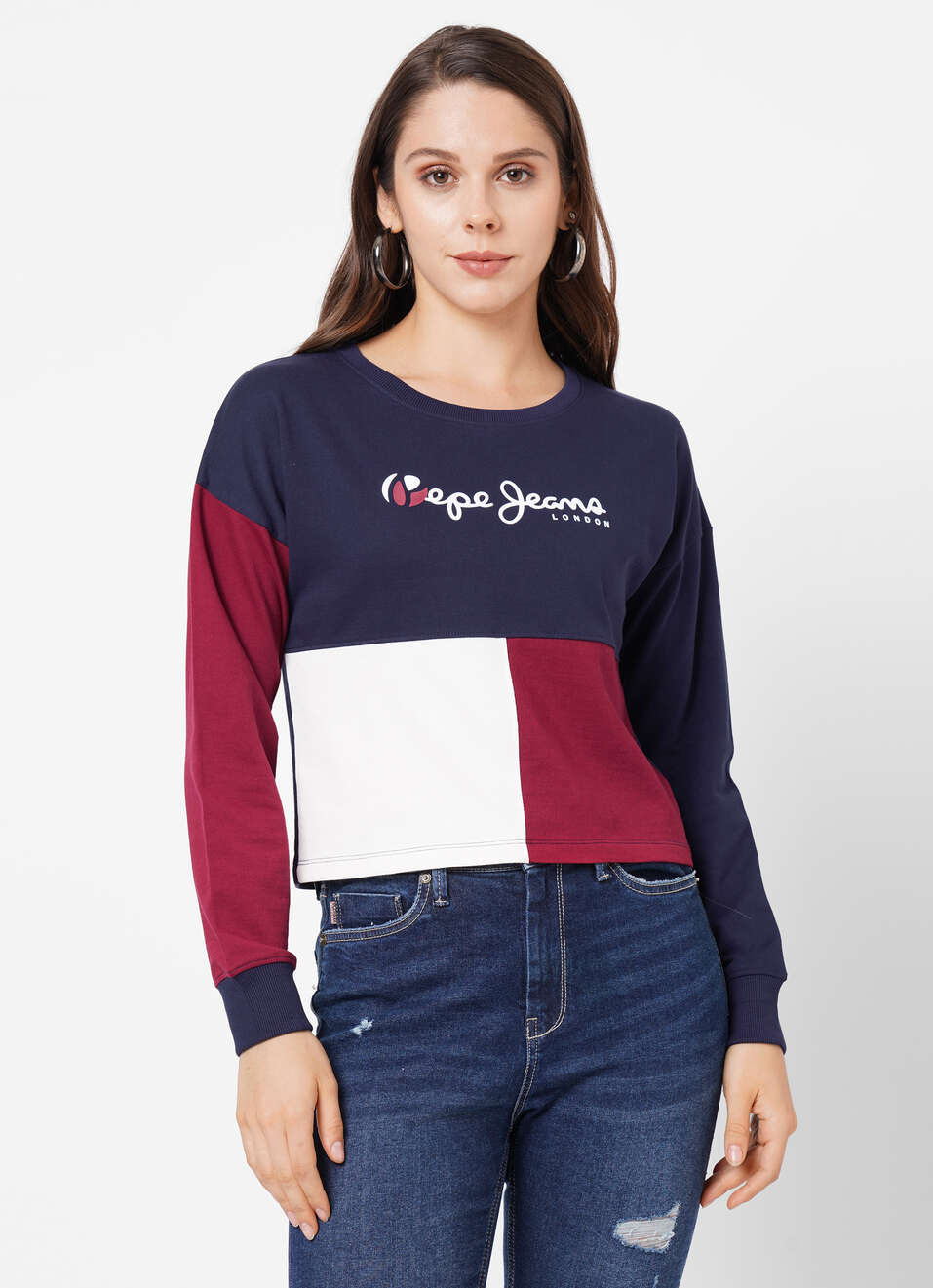 Flora Colour Block Sweatshirt, , large image number 1