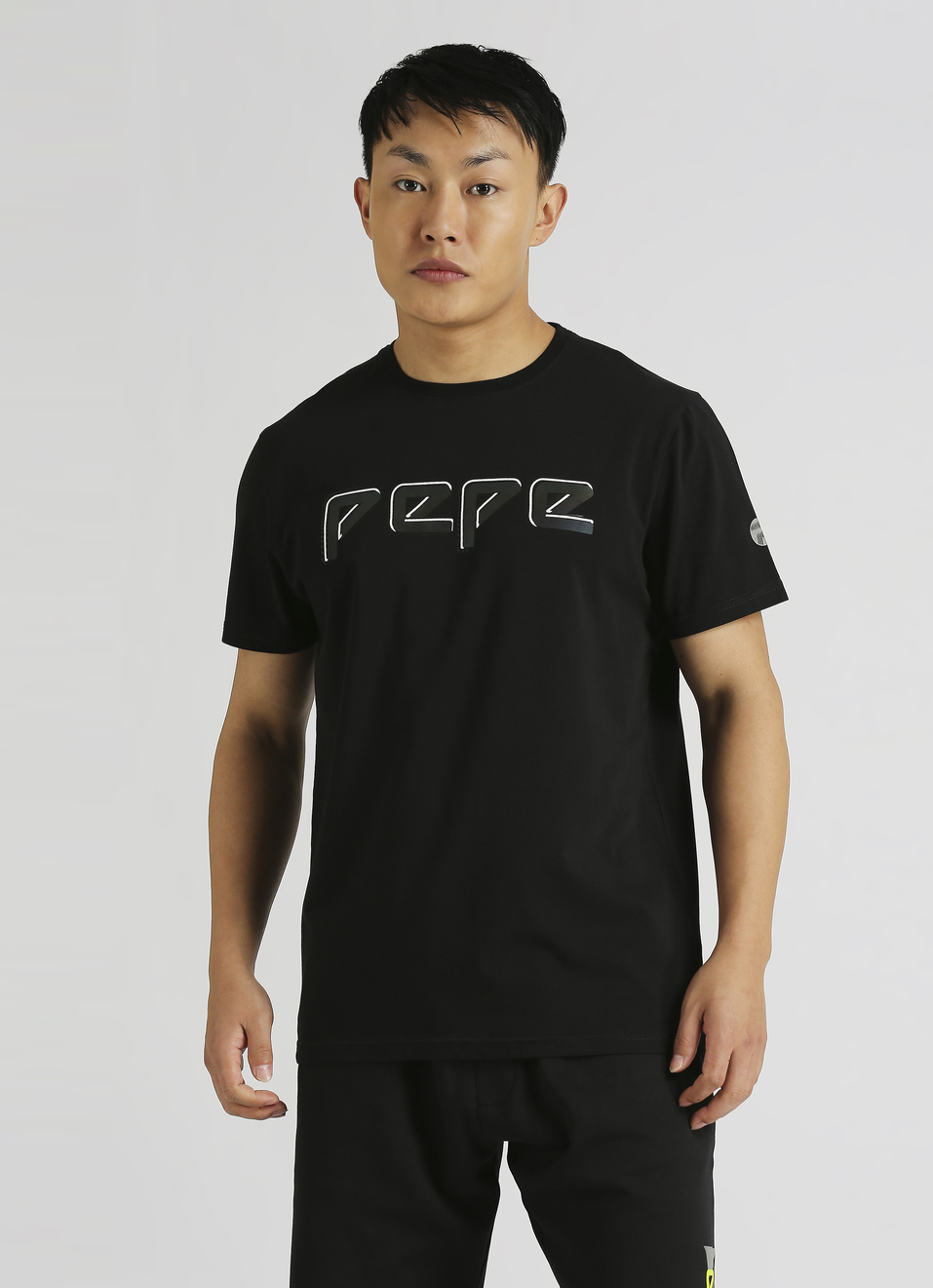 Black Gel Print Short Sleeve T-shirt, , large image number 1