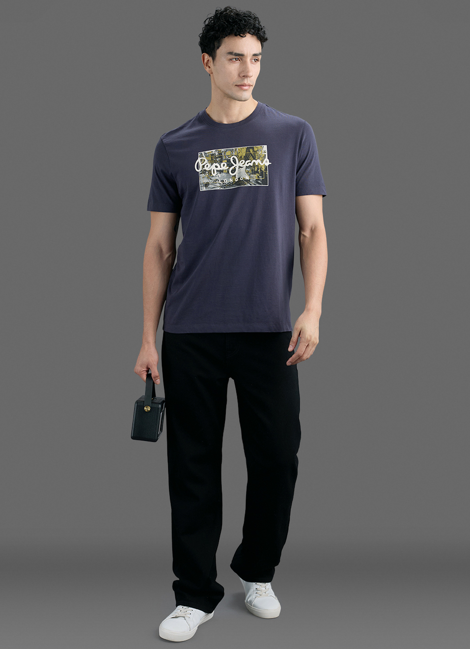 Men Grey Printed Slim Fit Short Sleeve T-shirt, , large image number 2
