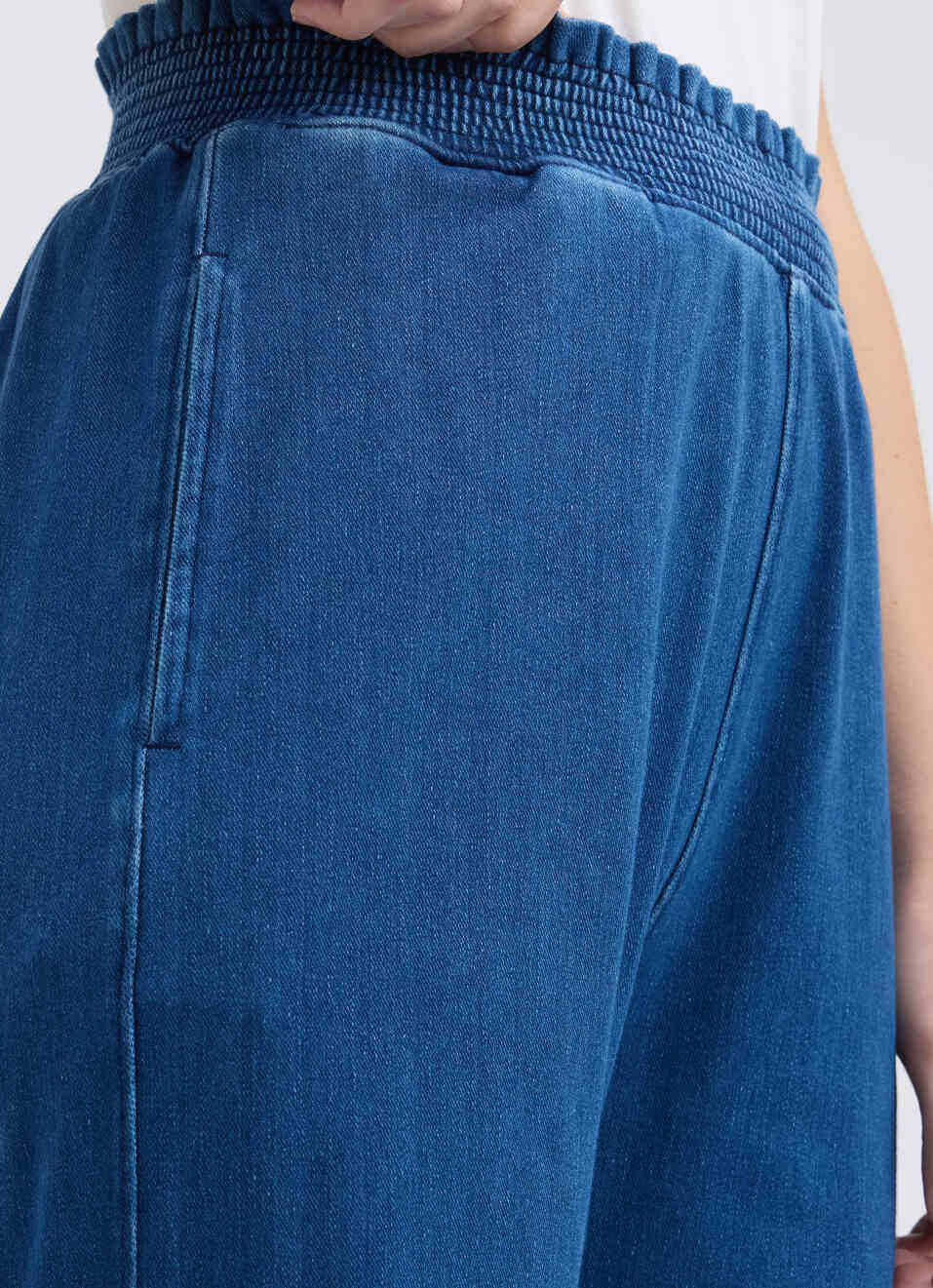 Women Blue High Rise Knitted Denim Pants, , large image number 4