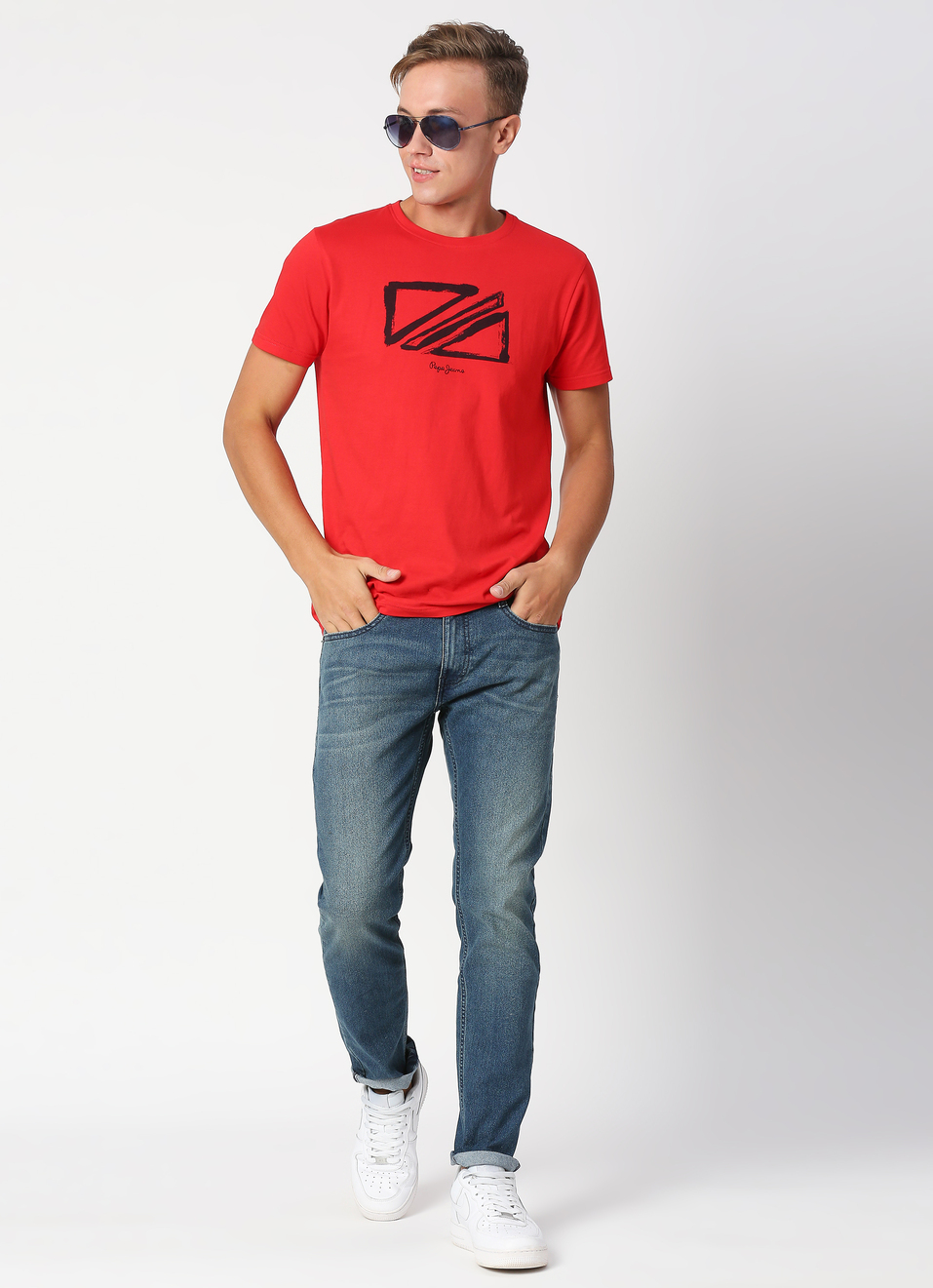 TAPERED VAPOUR Low Rise Jeans, Med Blue Denim, , large image number 3
