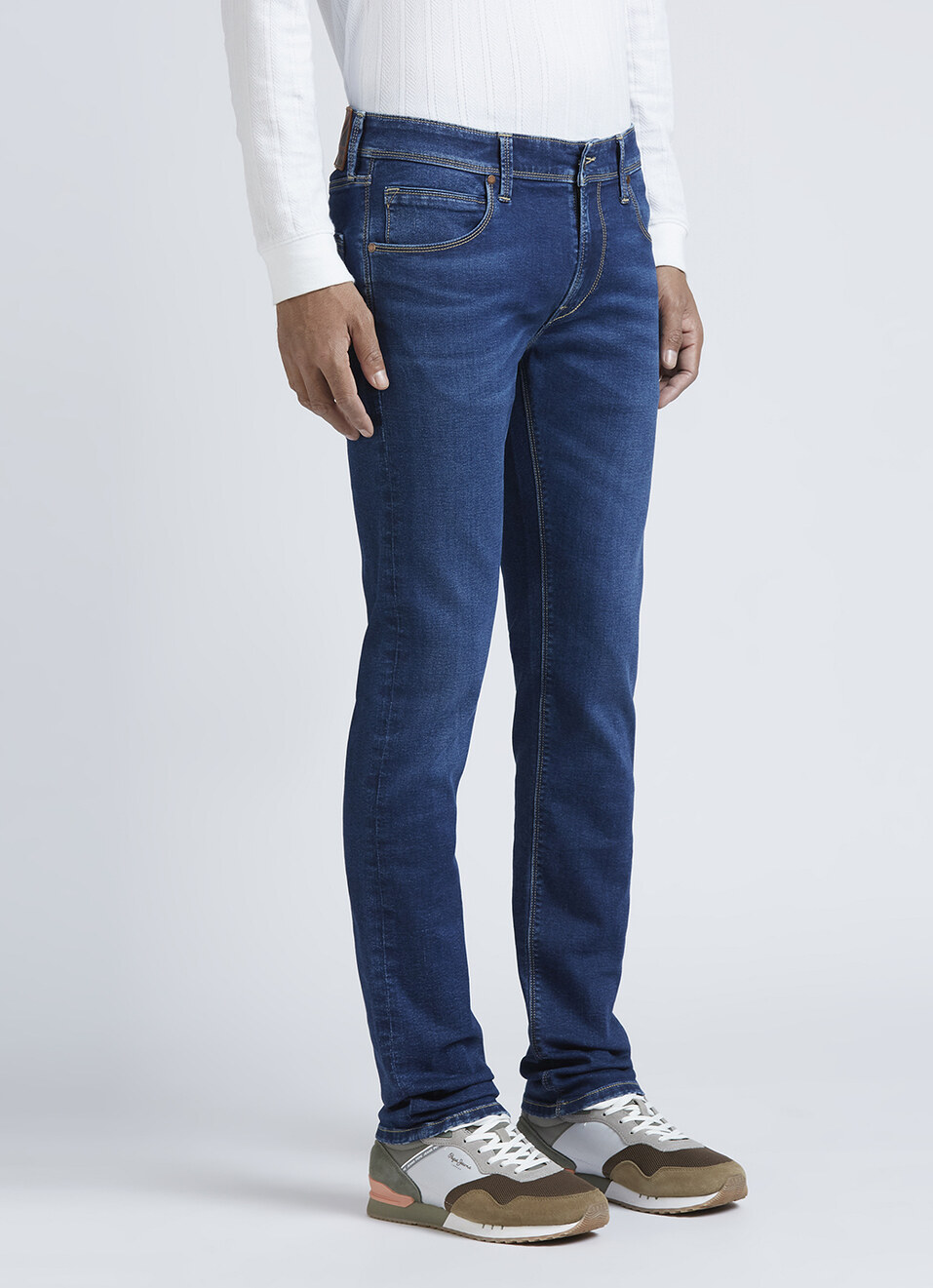 Vapour Blue Mid Rise Slim Stretch X Jeans, , large image number 5