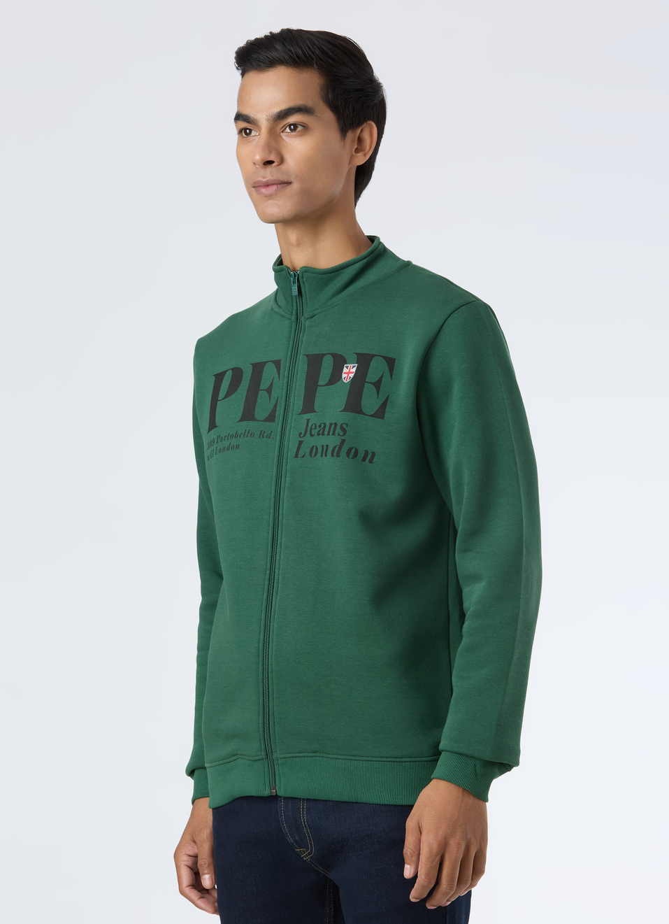 Men Ivy Green Typographic Full Zip Sweatshirt, , large image number 3
