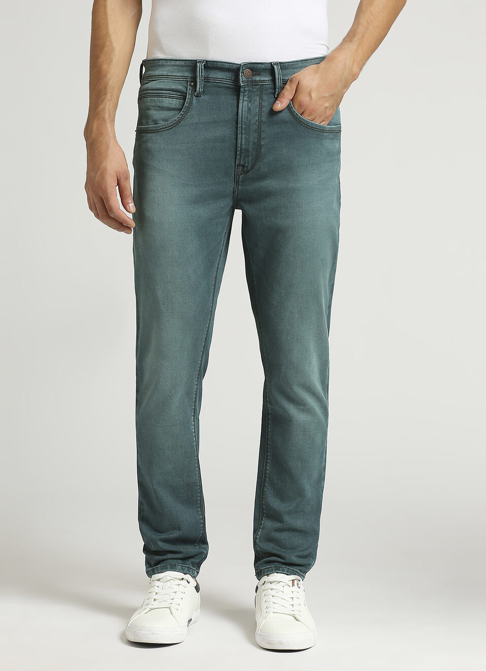 Chinox Dark Blue Mid Rise Ankle Gymindigo Jeans, , large image number 2