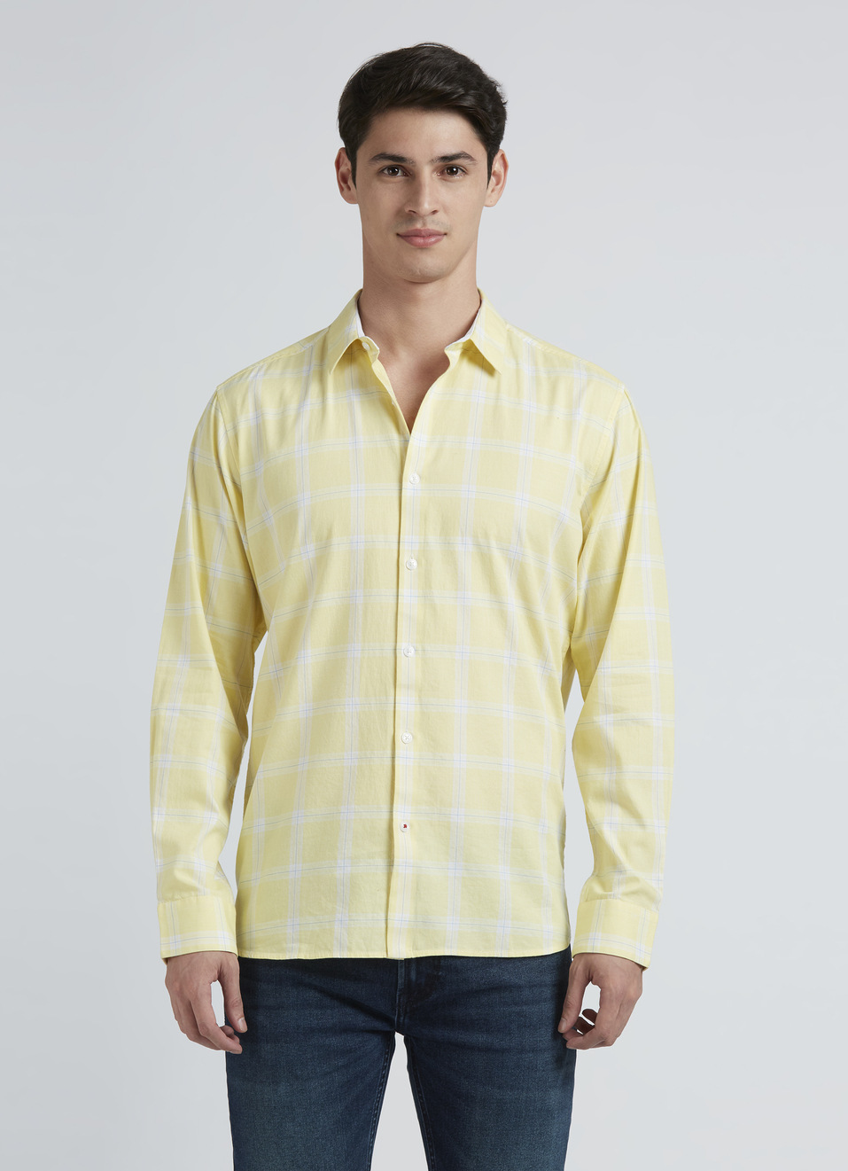 Yellow Check Full Sleeve Shirt, , large image number 1