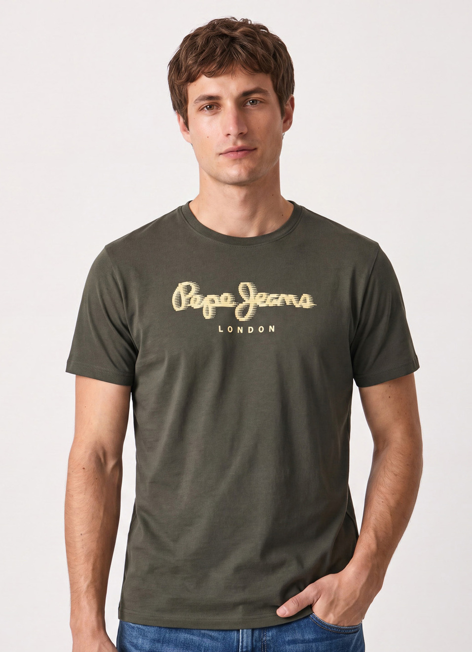 Men Green Printed Slim Fit Short Sleeve T-shirt, , large image number 1