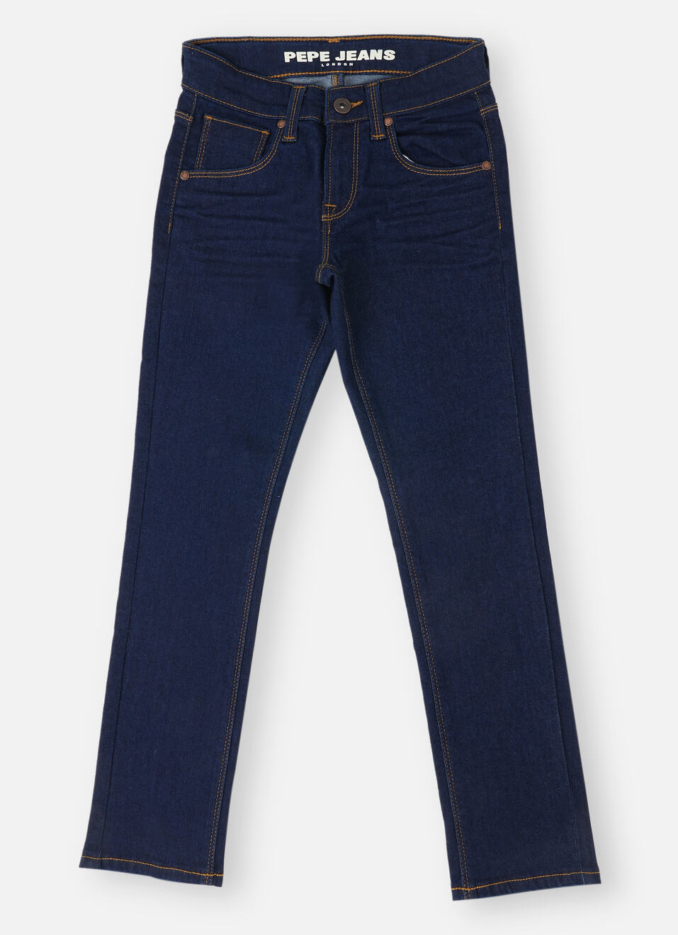 Boys Dark Blue Mid Rise Slim Fit Jeans, , large image number 0