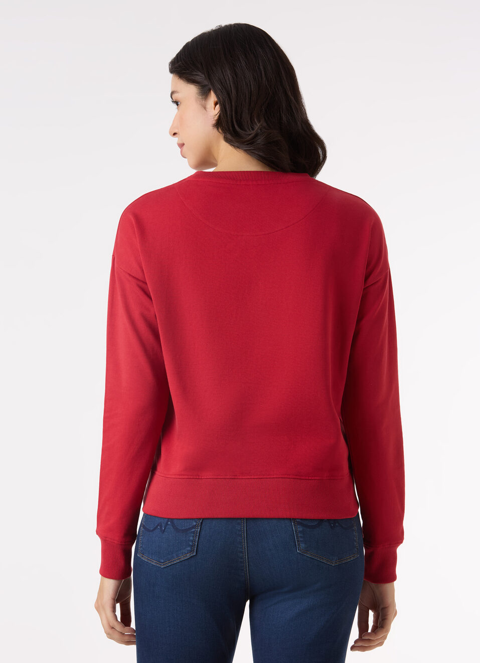 Women  Red Logo Print Comfort Fit Sweatshirt, , large image number 2