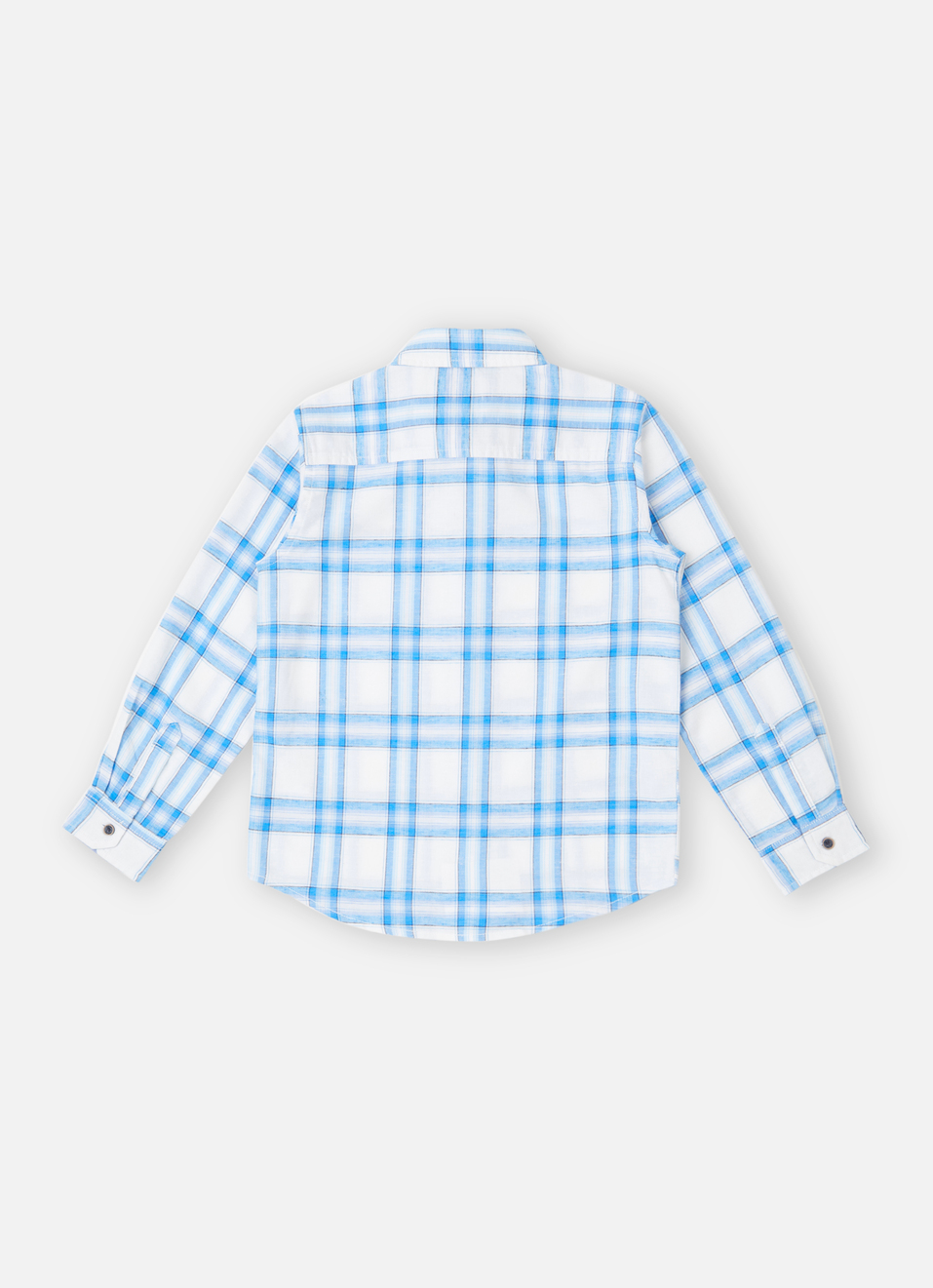 Boys Aqua Checks Yarn Dyed Long Sleeve Shirt, , large image number 1