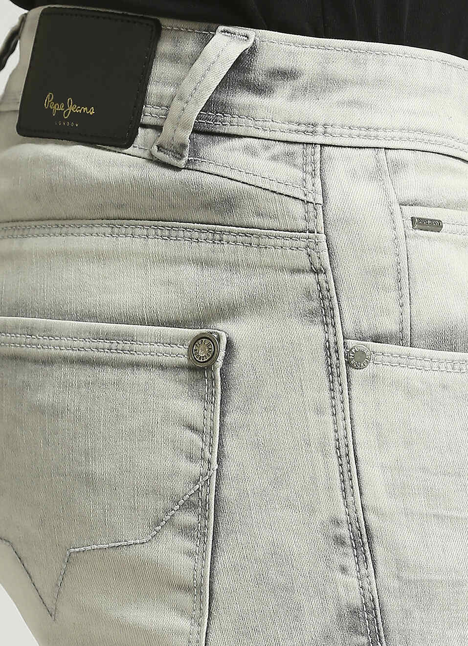 Vapour Light Grey Mid Rise Slim Fit Powerflex Jeans, , large image number 4