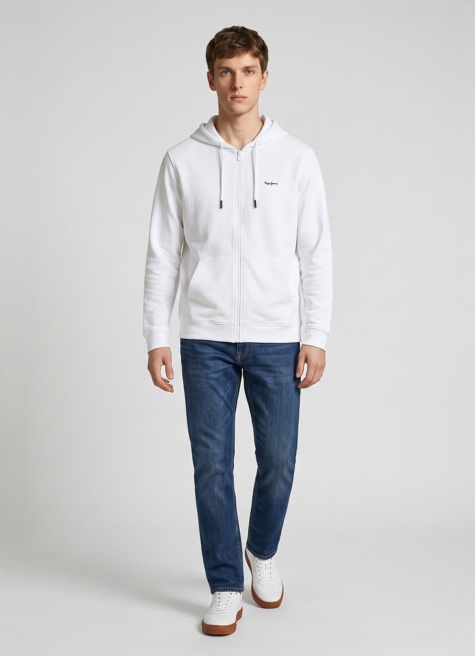 Men White Back Print Full Sleeve Hoodie, , large image number 5