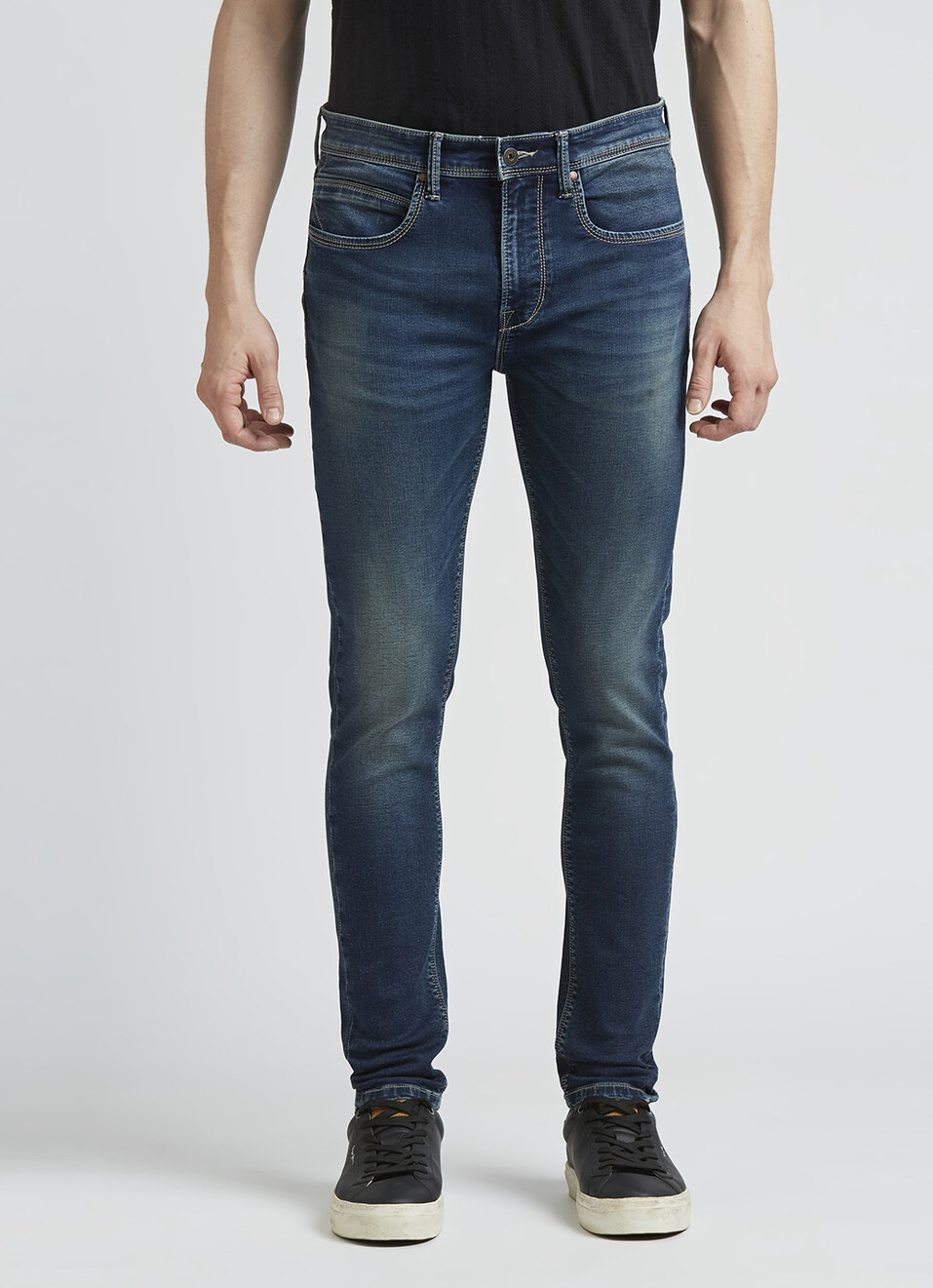 Chinox Blue Mid Rise Tapered Gymindigo Jeans, , large image number 5