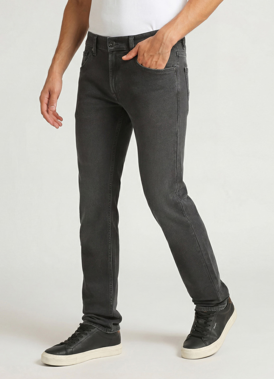 Vapour Grey Mid Rise Slim Fit Jeans, , large image number 0