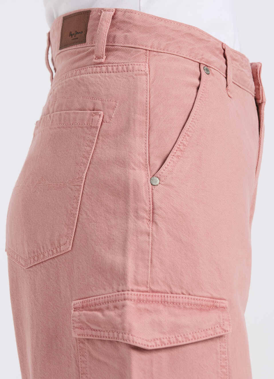Women Pink Straight Fit High Rise Cargo Jeans , , large image number 4