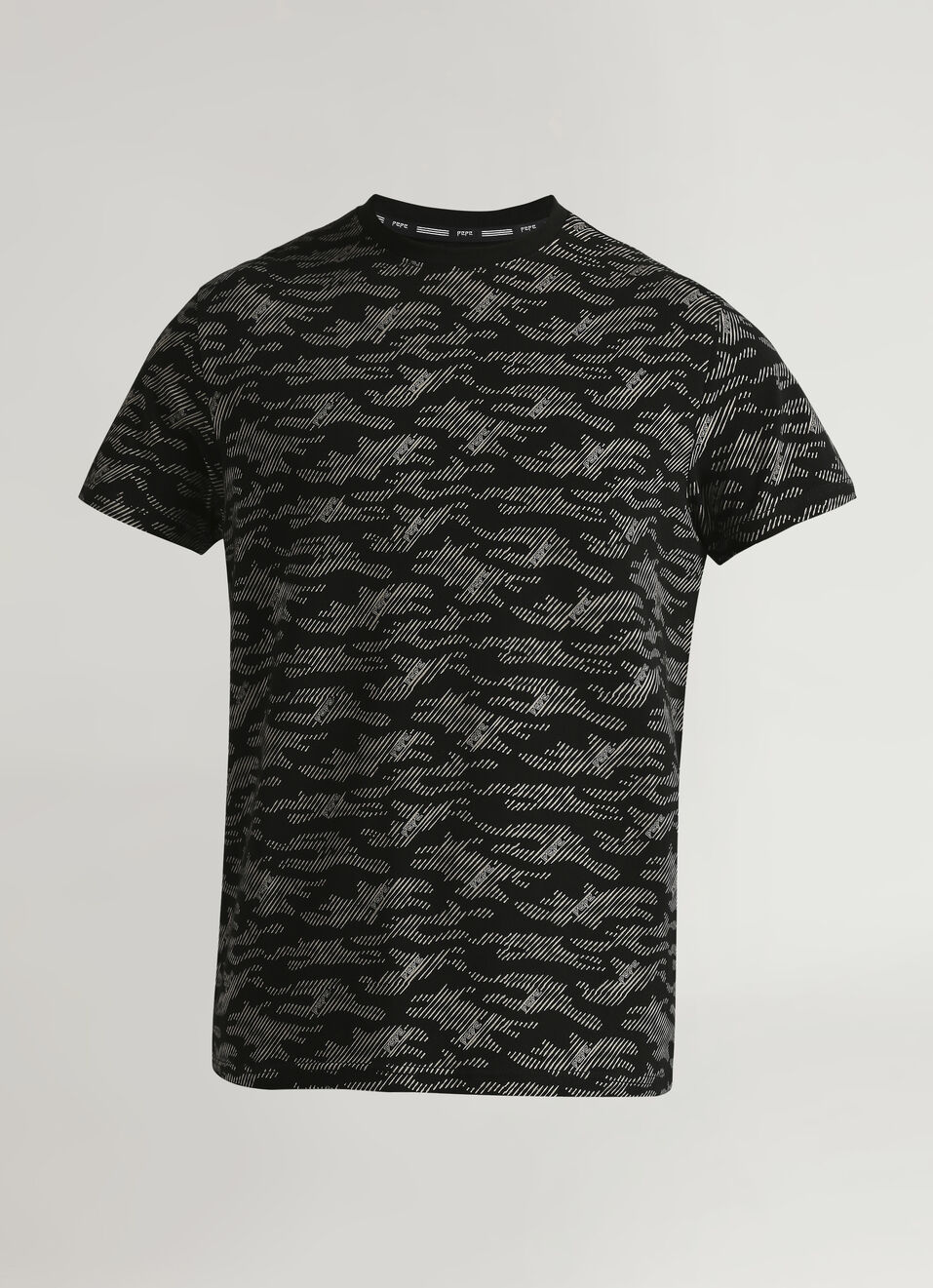 Black Water Base Print Short Sleeve T-shirt, , large image number 6