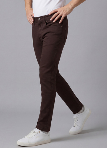 Men Brown Mid Rise Slim Fit Gymindigo Jeans