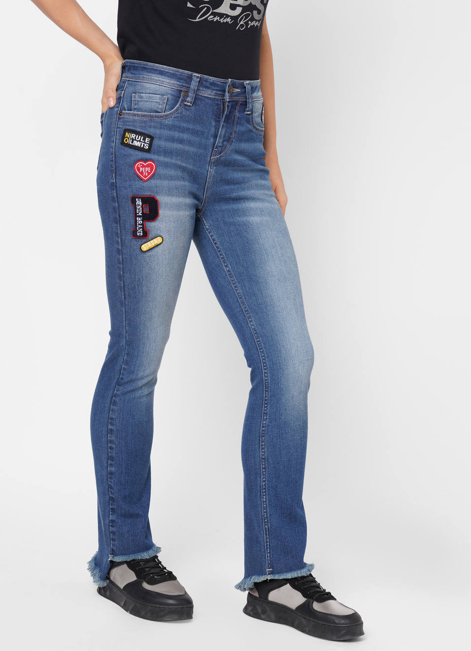 Ruby Dion Flare Slim Fit High Waist Flare leg jeans Jeans, , large image number 2