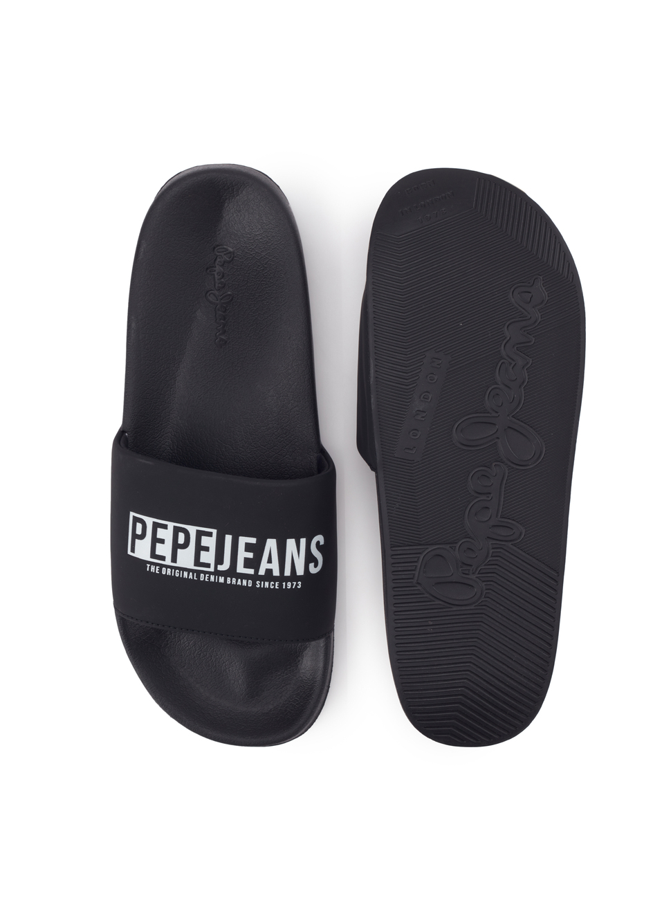 Black Logo Printed Anti-skid Beach Slides, , large image number 4