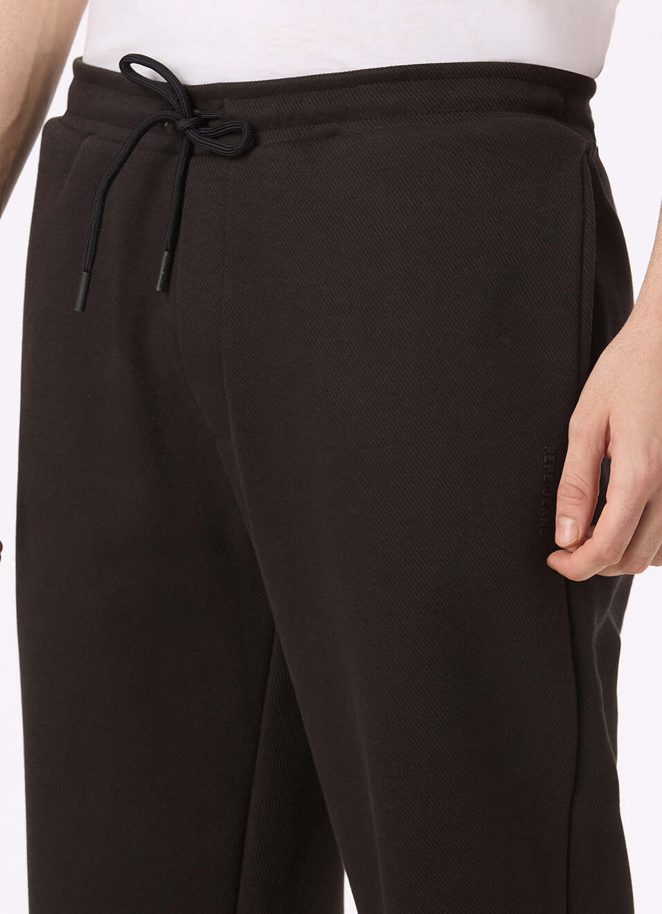 Men Black Mid Rise Straight Fit Sweatpant, , large image number 4